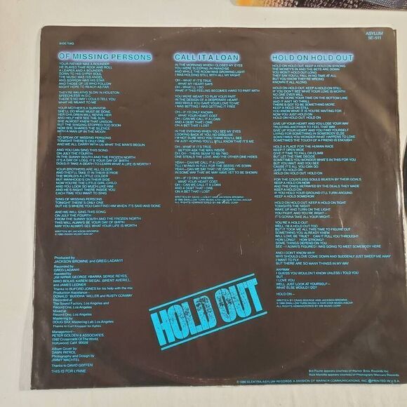 Jackson Browne Hold Out 1980 1st Press Vinyl LP Record - Picture 5 of 9